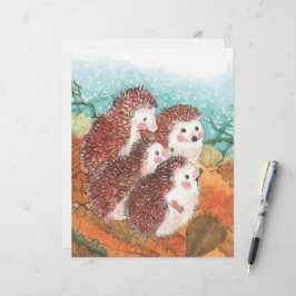 Vier jonge egels illustratie briefhoofd