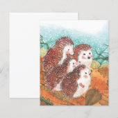 Vier Jonge Hedgehogs Illustratie Papierblad (Voorkant / Achterkant)