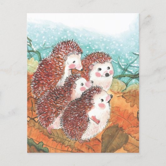 Vier Jonge Hedgehogs Illustratie Papierblad (Voorkant)
