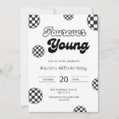 Vier jonge zwarte retro jongens 4e verjaardag kaart (Voorkant)