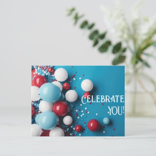 Vier JOU! Briefkaart (Staand voorkant)