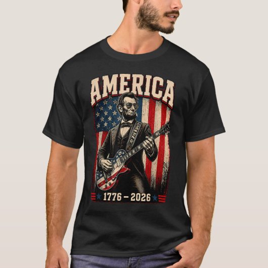 Vier juli Abe Lincoln Spelen T-shirt (Voorkant)