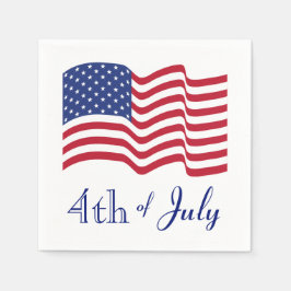 Vier Juli Amerikaanse Vlag Servetten