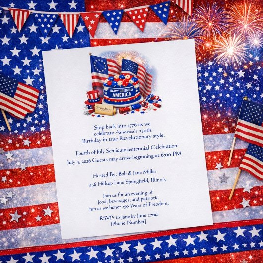Vier juli Amerika's 250 viering Flyer