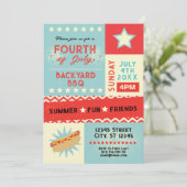 Vier juli Barbeque Feest  Kaart (Staand voorkant)