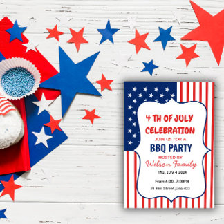 Vier juli BBQ-feest Kaart