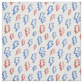 Vier Juli Bliksemflits Jongens Wit Blauw Rood Stof (Swatch)