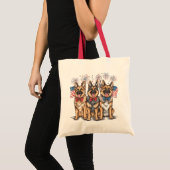 Vier Juli Duitse Herdershonden Tote Bag (Voorkant (product))