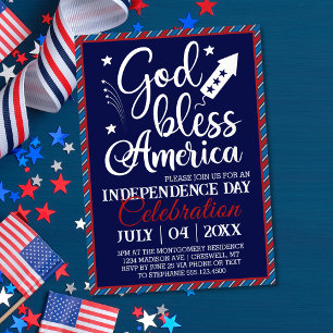 Vier juli-feest Amerika Folie Uitnodiging