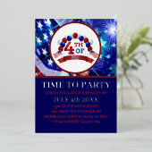Vier juli-feest patriottisch folie uitnodiging (Staand Voorkant)