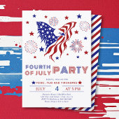 Vier juli-feest rood en blauwe adelaar kaart