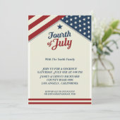 Vier juli Gelukkige Onafhankelijkheidsdag Amerika Kaart (Staand voorkant)