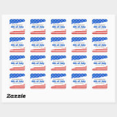 Vier Juli Glitter Amerikaanse Vlag Vierkante Sticker (Vel)