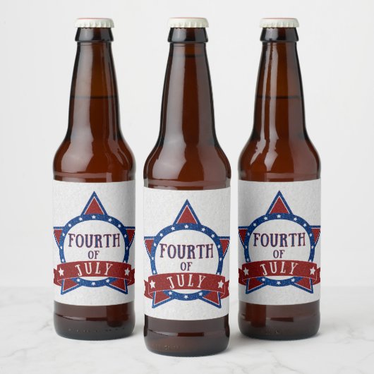 Vier Juli Glitter Bier Etiket (Flessen)