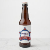 Vier Juli Glitter Bier Etiket (Voorkant)