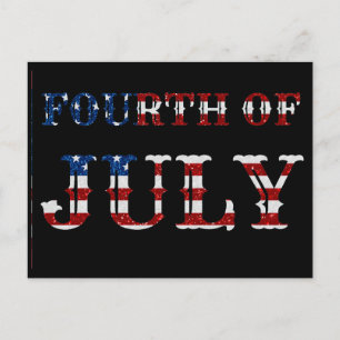 Vier Juli Glitter Briefkaart