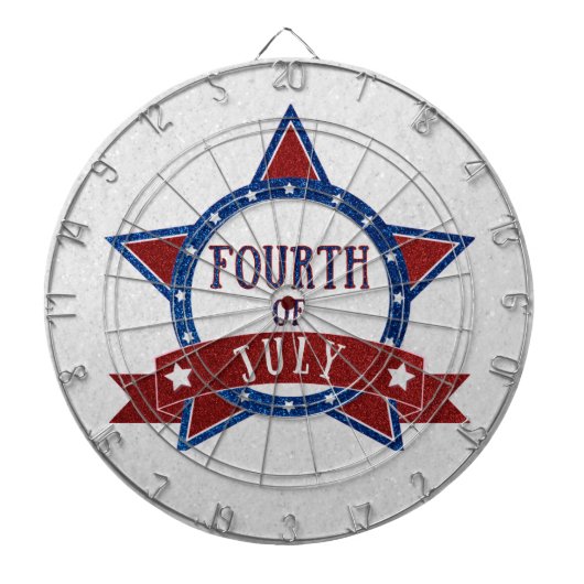 Vier Juli Glitter Dartbord (Voorkant)
