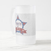 Vier Juli Glitter Matglas Bierpul (Voorkant links)