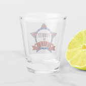 Vier Juli Glitter Shot Glas (Achterkant)