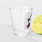 Vier Juli Glitter Shot Glas (Links)