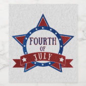 Vier Juli Glitter Wijn Etiket (Enkel label)