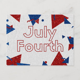Vier Juli Glitters Briefkaart