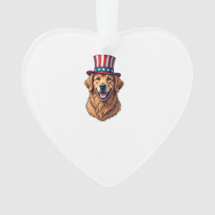 Vier juli Golden Retriever Vintage T-shirt 4 Ornament