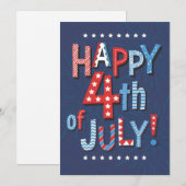 Vier juli kunst patriottische viering artwork feestdagenkaart (Voorkant / Achterkant)