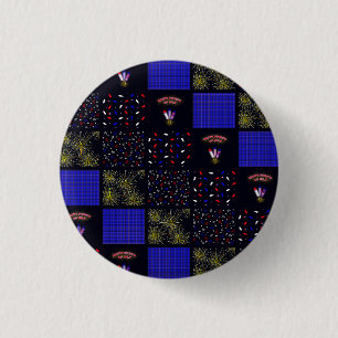 Vier Juli Lapjesdeken Patroon - 4 juli Ronde Button 3,2 Cm