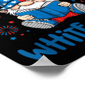 Vier juli Lees Wit Blauwe Gnome Vuurwerk Boek Poster (Hoek)