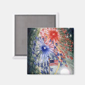 Vier juli, nummer 1, schilderij in fijnere stijl magneet (Voorkant / Achterkant)