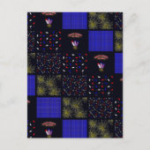 Vier Juli Patchwork Patroon - 4 juli Briefkaart (Voorkant)