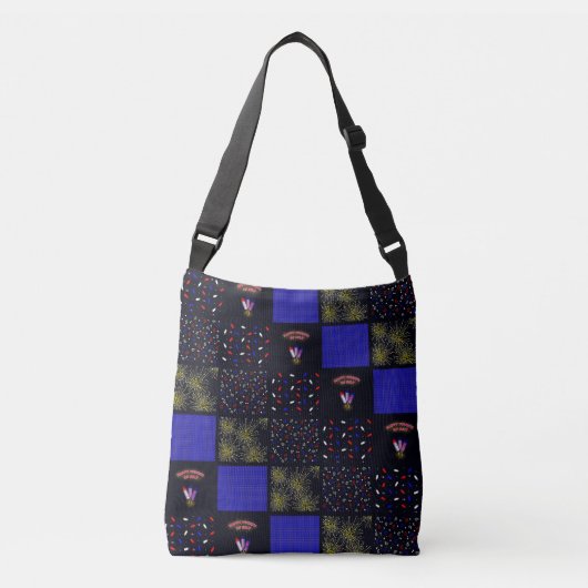 Vier Juli Patchwork Patroon - 4 juli Crossbody Tas (Voorkant)