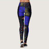 Vier Juli Patchwork Patroon - 4 juli Leggings (Achterkant)