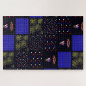 Vier Juli Patchwork Patroon - 4 juli Legpuzzel (Horizontaal)