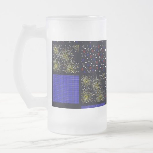 Vier Juli Patchwork Patroon - 4 juli Matglas Bierpul (Links)