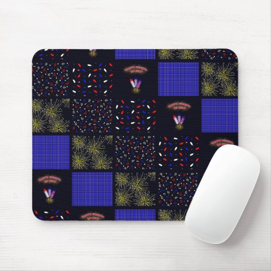 Vier Juli Patchwork Patroon - 4 juli Muismat (Met muis)