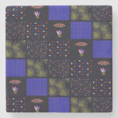 Vier Juli Patchwork Patroon - 4 juli Stenen Onderzetter (Voorkant)