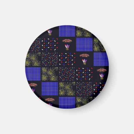 Vier juli patchworkpatroon - 4 juli magneet (Voorkant)