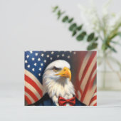 Vier juli Patriottische Adelaar Briefkaart (Staand voorkant)
