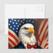 Vier juli Patriottische Adelaar Briefkaart (Voorkant / Achterkant)