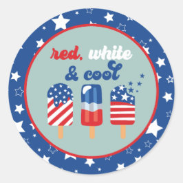 Vier juli Rode Witte Blauwe Verjaardag Ronde Sticker
