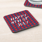 Vier juli rood en blauw bier onderzetter (Linkerzijde)