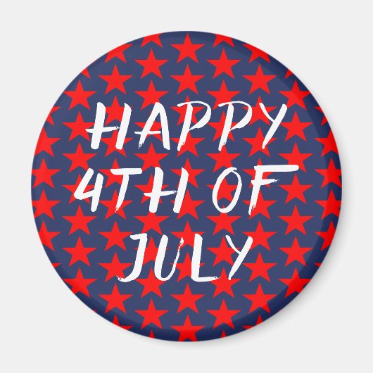 Vier juli rood en blauw magneet (Voorkant)