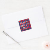 Vier juli rood en blauw vierkante sticker (Envelop)