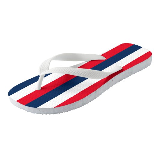 Vier juli rood wit blauwe strepen modern teenslippers (Schuin)
