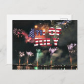 Vier Juli Spectaculair Vuurwerk Briefkaart (Voorkant / Achterkant)