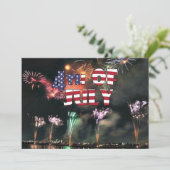 Vier Juli Spectaculair Vuurwerk Kaart (Staand voorkant)