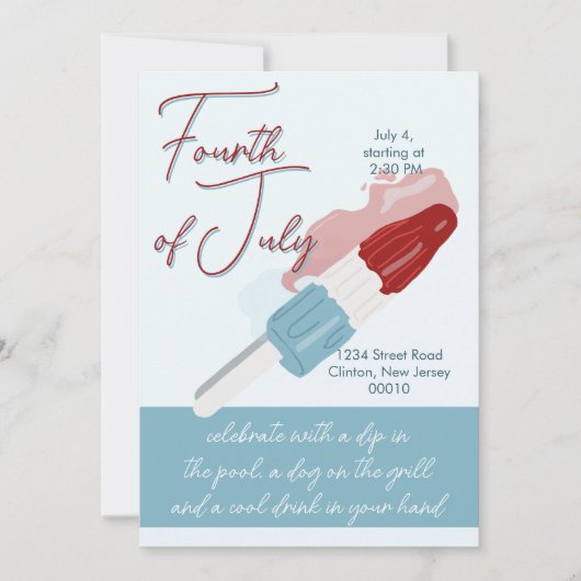 Vier juli uitnodiging (Voorkant)