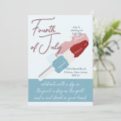 Vier juli uitnodiging (Staand voorkant)